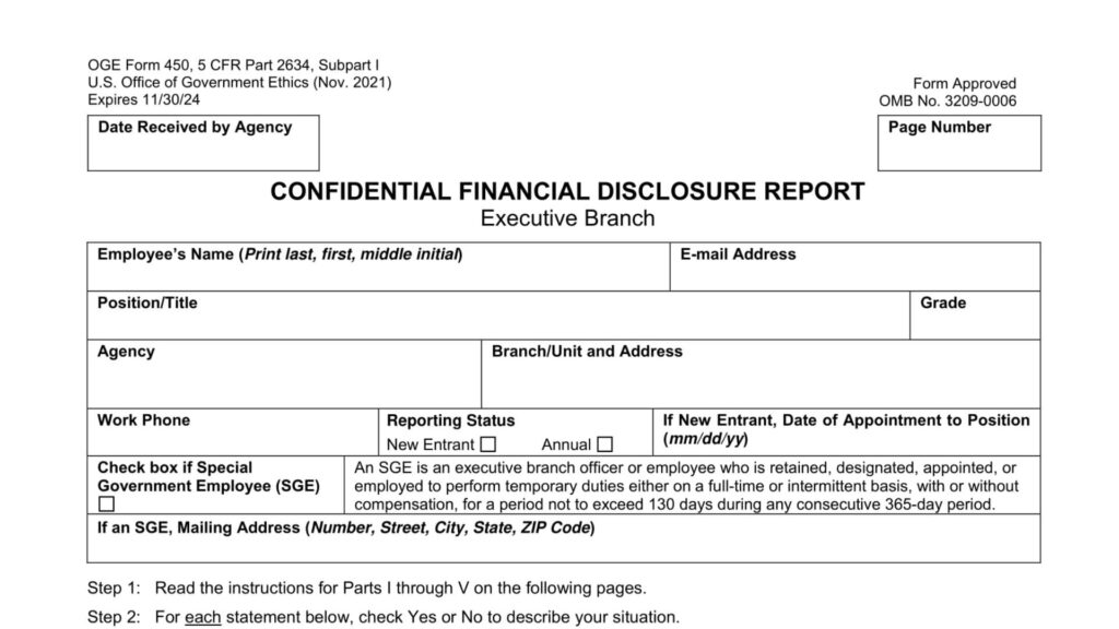 Financial Disclosure Management 2 What is the purpose of OGE 450 2